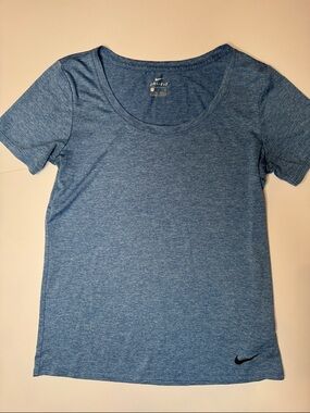 Nike Heathered Blue Dri-FIT Short Sleeve Scoop Neck Top